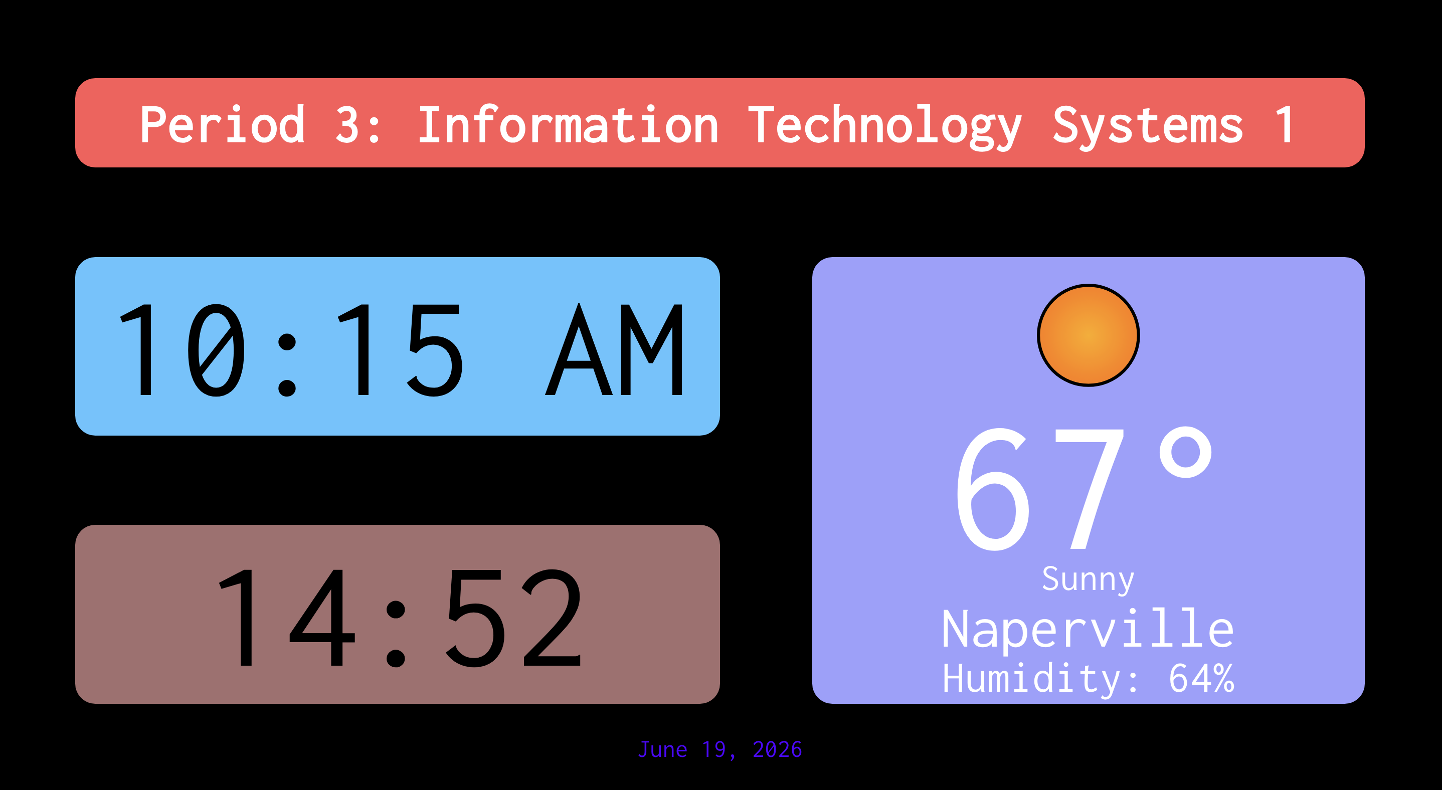 Screenshot of Classroom Scheduling System